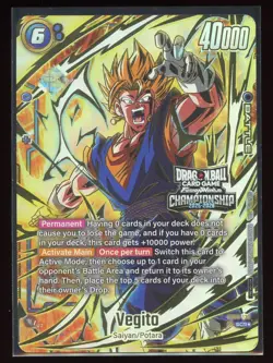 Vegito FB04-130 Alt-Art Card Dragon Ball Fusion World Championship 2025 - Image 1