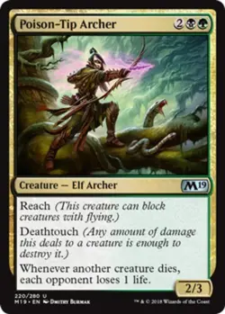 MTG - Poison-Tip Archer - Core Set 2019 - NM, English Magic FLAT RATE SHIP - Image 1