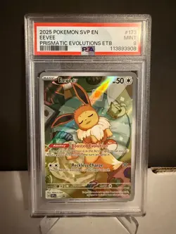 2025 Pokemon Eevee 173 Prismatic Evolutions Black Star Promo PSA 9 MINT Card - Image 1