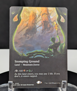 MTG Stomping Ground BORDERLESS FOIL NM Edge of Eternities EOE #0283 Rare Shock - Image 1
