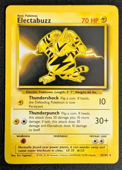 Pokemon TCG Electabuzz Base Set 20/102 Unlimited Rare LP WOTC Vintage - Image 1
