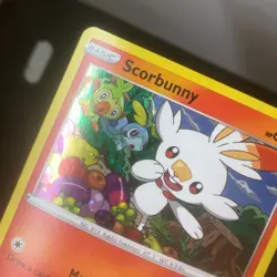 Pokemon Sword & Shield Black Star Promo Scorbunny HD SWIRL 🌀Cosmos Holo SWSH071 - Image 1