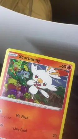 Pokemon Sword & Shield Black Star Promo Scorbunny HD SWIRL 🌀Cosmos Holo SWSH071 - Image 2