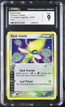 CGC 9 MINT Dark Celebi 2004 EX Hidden Legends 4/101 Holo Pokemon Card - Image 1