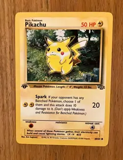Pokemon Cards Pikachu 60/64 1st Edition Jungle 1999 WOTC English - Mint PSA (3) - Image 1