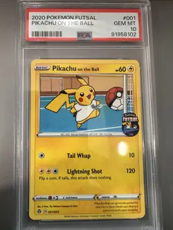 2020 POKEMON FUTSAL #001 PIKACHU ON THE BALL PSA 10 - Image 1