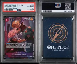 2025 ONE PIECE OP12-LEGACY OF THE MASTER TREASURE RARE VINSMOKE SANJI PSA 10 - Image 3
