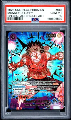 PSA 10 2025 One Piece CCG PRB02 Monkey D. Luffy SP Foil Alt Art EN - Image 1