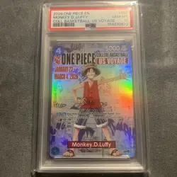 2026 ONE PIECE PROMOS COLLEGE BASKETBALL US VOYAGE MONKEY D. LUFFY PSA 10 - Image 1
