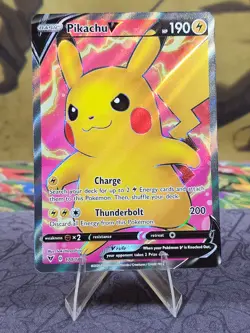 Pokemon TCG Pikachu V 170/185 Vivid Voltage Full Art Ultra Rare Holo Card NM - Image 1