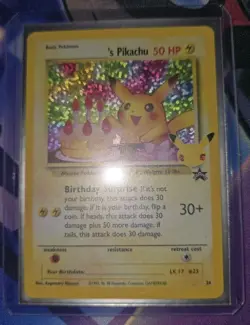 Pokemon TCG Holo Pikachu Card 24/53 Birthday Celebrations 25th Anniversary NM - Image 1