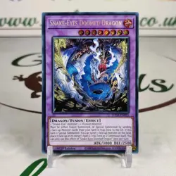 Snake-Eyes Doomed Dragon SUDA-EN035 Secret Rare 1st Edition YuGiOh Card NM - Image 1