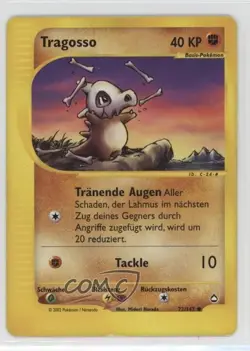 Cubone German Pokemon e-Card Series Aquapolis #72 2003 - Image 1
