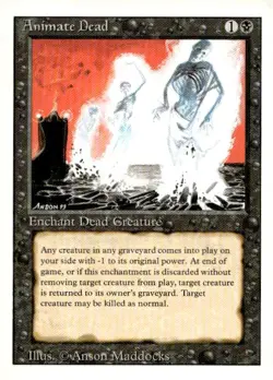 Animate Dead Uncommon Revised Edition Magic: The Gathering Heavily Played - Image 1