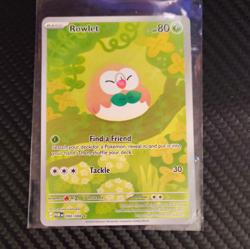 Pokemon TCG Rowlet 090/088 Prismatic Evolutions Illustration Rare Holo 80 HP - Image 1