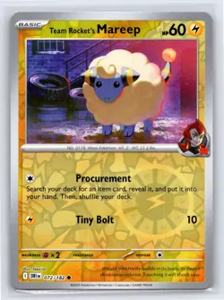 2025 TEAM ROCKET'S MAREEP 072/182 COMMON DESTINED RIVALS POKEMON REVERSE HOLO NM - Image 1