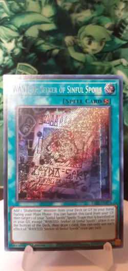 WANTED: Seeker of Sinful Spoils SECRET RARE 1st Ed NM RA03-EN074 - Image 1