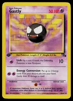 Pokemon Card - Gastly Fossil 33/62 1st Edition Uncommon - Image 1