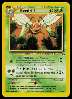 Pokemon Card - Beedrill Neo Discovery 18/75 Rare - Image 1
