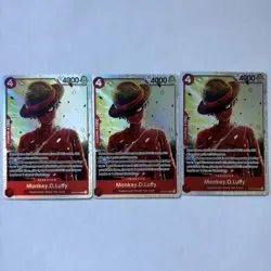 Bandai One Piece Card Game Monkey D. Luffy OP12-015 SR Lot of 3 - Image 1