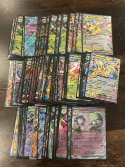 Pokemon Tcg Double Rare EX Lot 100 Cards- All Scarlet & Voilet And Mega Evolutio - Image 1