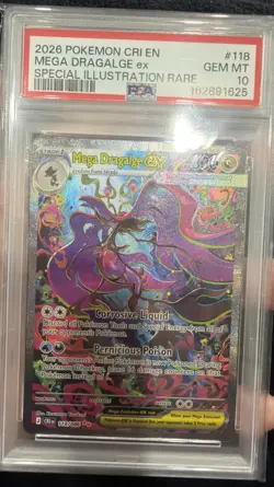 2026 POKEMON CHAOS RISING SPECIAL ILLUSTRATION RARE #118 MEGA DRAGALGE EX PSA 10 - Image 1