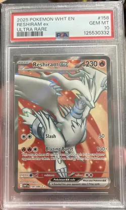 2025 Pokemon Reshiram ex 158/086 Sv: White Flare Holo PSA 10 - Image 1