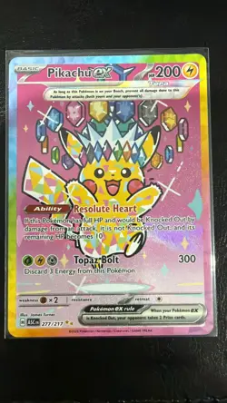 Pokemon TCG Pikachu ex SIR 277/217 Ascended Heroes - NEAR MINT - Image 1