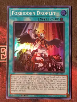 Yugioh Forbidden Droplet RA01-EN064 Super Rare 1st Edition NM - Image 1