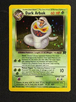 2000 Pokemon DARK ARBOK Team Rocket HOLO RARE Unlimited Edition Card 2/82 SWIRL - Image 1