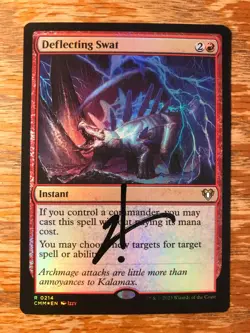 Magic the Gathering MTG foil Deflecting Swat Commander Masters signed NM - Image 2