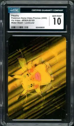 Pokemon Pikachu Lenticular Promo Viz Video Water Blast CGC 10 GEM MINT #18 psa - Image 1