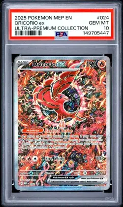 2025 POKEMON MEP BLACK STAR PROMO #024 ORICORIO ex ULTRA-PREMIUM COLL PSA 10 - Image 1