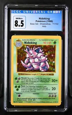 1999 Pokemon Base Set Shadowless Holo 11/102 Nidoking CGC 8.5 - Image 1