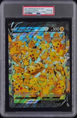 2021 POKEMON SWSH BLACK STAR PROMO PIKACHU V-UNION PSA 10 - Image 1