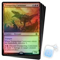 FOIL TRUMPETING CARNOSAUR X4 The Lost Caverns Of Ixalan LCI Magic MTG MINT CARD - Image 1