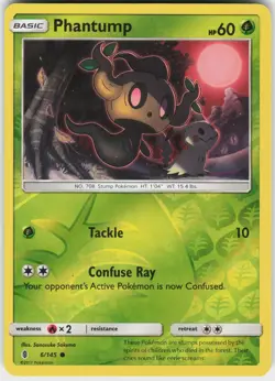 Phantump 6/145 Common Guardians Rising Pokemon Reverse Holo NM - Image 2