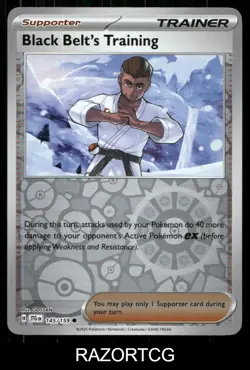 BLACK BELT'S TRAINING 145/159 C JOURNEY TOGETHER POKEMON REVERSE HOLO NM/M - Image 1