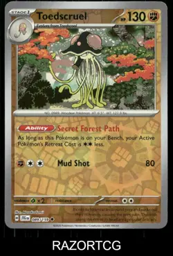 TOEDSCRUEL 089/159 UC JOURNEY TOGETHER POKEMON REVERSE HOLO NM/M - Image 1