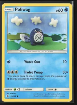 Poliwag Common SM Base Set 30/149 LP Pokemon Card - Image 1