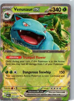 Venusaur ex Holo Double Rare SV: Scarlet & Violet 151 003/165 NM - Image 1