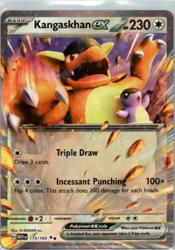 Kangaskhan ex Holo Double Rare SV: Scarlet & Violet 151 115/165 NM - Image 1