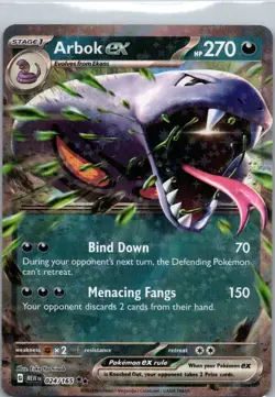 Arbok ex Holo Double Rare SV: Scarlet & Violet 151 024/165 NM - Image 1
