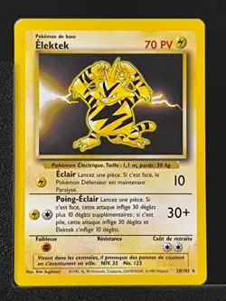 Carte Pokemon Elektek 20/102 Unlimited Ed 2 Set De Base Wizards FR - Image 1