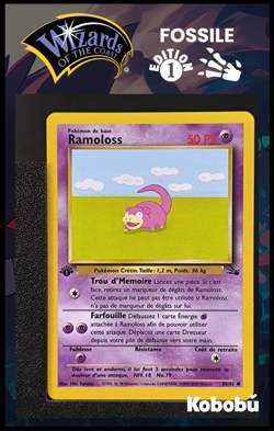 Carte Pokemon Ramoloss 55/62 Edition 1 Ed 1 Fossile Wizards 9 - Image 1