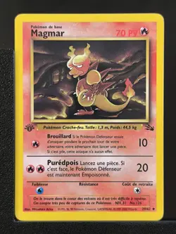 Carte Pokemon Magmar 39/62 Edition 1 Ed 1 Fossile Wizards - Image 2
