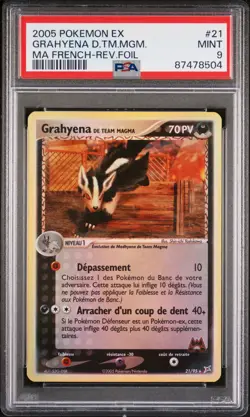 Carte Pokemon Grahyena 21/95 Reverse PSA 9 POP 5 !! EX Tatm Team Aqua Team Magma - Image 1
