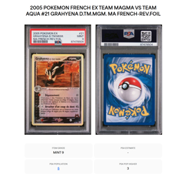 Carte Pokemon Grahyena 21/95 Reverse PSA 9 POP 5 !! EX Tatm Team Aqua Team Magma - Image 3