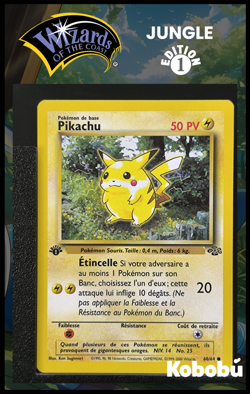 Carte Pokemon Pikachu 60/64 Edition 1 Ed 1 Jungle Wizards 3 - Image 1