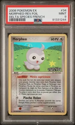 Carte Pokemon Morpheo 34/113 PSA 9 Reverse POP 2 !! Stamped EX Especes Delta FR - Image 1